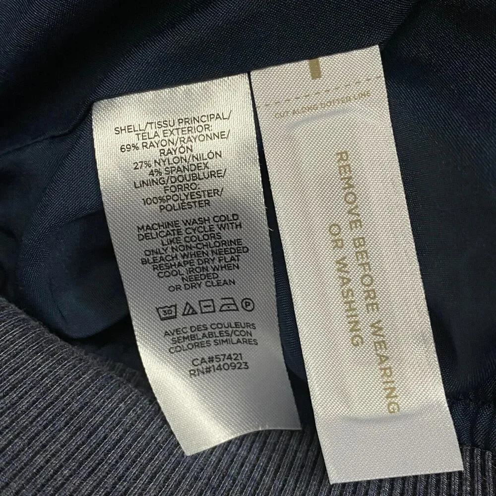 Loft Women's Small Gray Bomber Jacket Full‎ Zip Up Pockets Lined Dark Academia